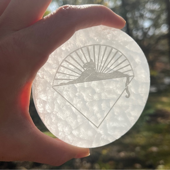 Set of TWO (2) Grateful Dead etched selenite pieces - Picture 5 of 8